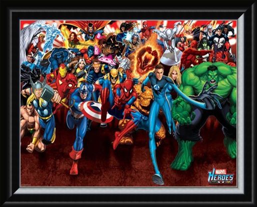 Framed Framed Here To Save The Day - Marvel Heroes
