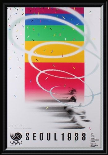 Framed Framed Commemorative Art Print By Cho Jong-Hyun - 1988 Seoul Olympic Games