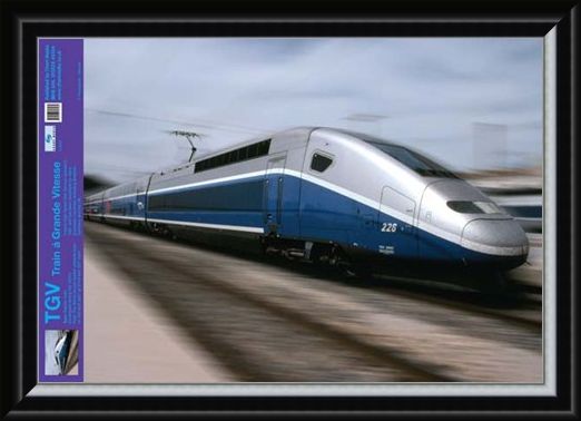 Framed Framed TGV High Speed Train - Trains