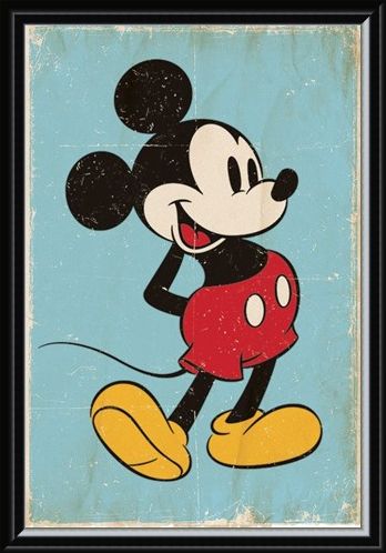 Framed Framed Retro Mickey Mouse - Walt Disney