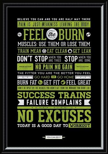 Framed Framed Gym Motivation - No Excuses