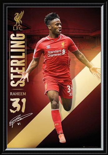 Framed Framed Raheem Sterling - Liverpool Football Club