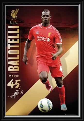 Framed Framed Mario Balotelli - Liverpool Football Club