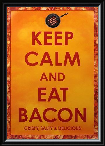 Framed Framed Crispy Salty & Delicious - Keep Calm and Eat Bacon