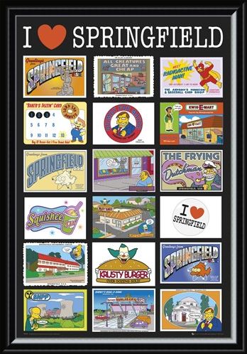 Framed Framed I Love Springfield - TV's Favourite Fictional Town