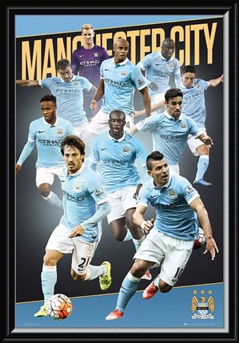 Framed Framed Team Players 2015/16 - Manchester City Football Club