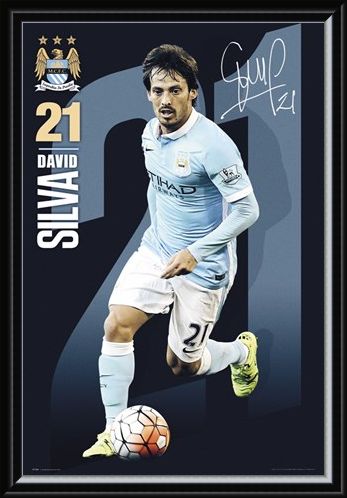 Framed Framed David Silva 2015/16 - Manchester City FC