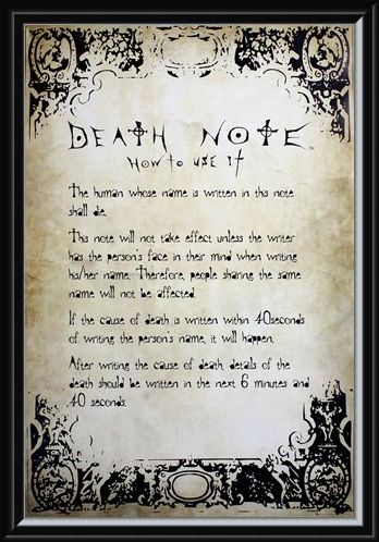 Framed Framed Play By The Rules - Death Note