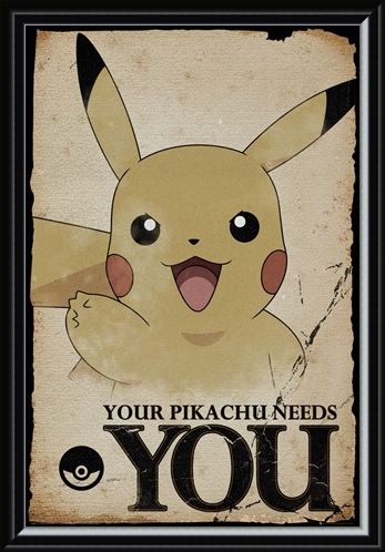 Framed Framed Pikachu Needs You - Pokemon