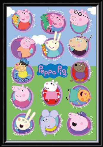 Framed Framed Lots Of Friends - Peppa Pig Multi Characters