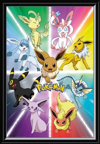 Framed Framed Eevee Evolution - Pokemon
