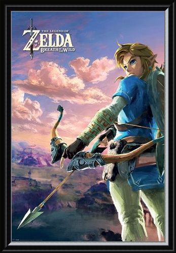 Framed Framed Breath of the Wild Hyrule Scene Landscape - The Legend of Zelda