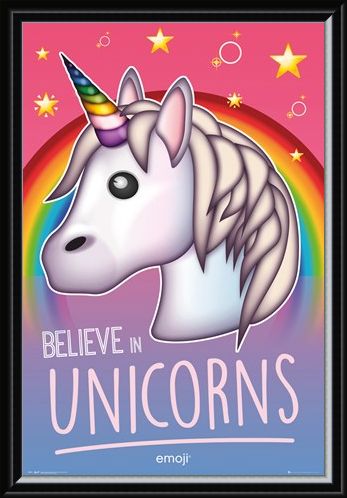 Framed Framed Believe In Unicorns - Emoji
