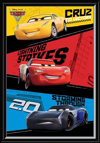 Framed Framed Red, Blue & Yellow Trio - Cars 3