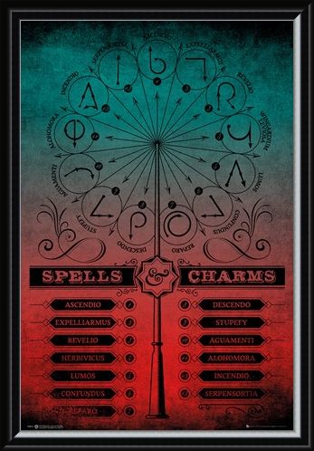 Framed Framed Spells And Charms - Harry Potter