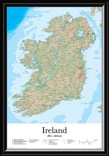 Framed Framed Emerald Isle - Map Of Ireland