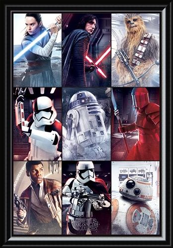 Framed Framed The Last Jedi Characters - Star Wars