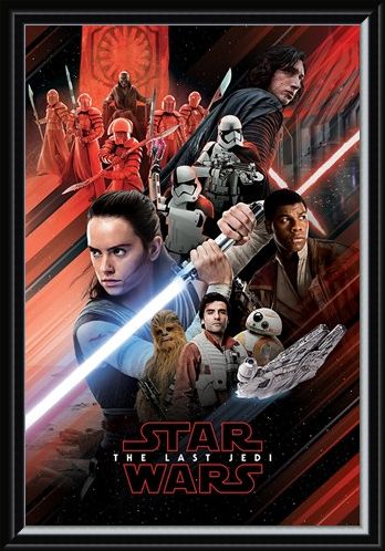 Framed Framed The Last Jedi Red Montage - Star Wars