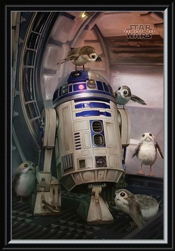Framed Framed R2-D2 & Porgs - Star Wars The Last Jedi