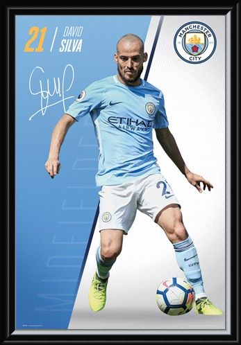 Framed Framed Silva 17-18 - Manchester City