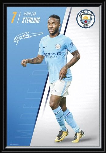 Framed Framed Sterling 17-18 - Manchester City