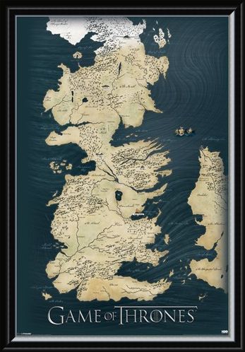 Framed Framed The Seven Kingdoms of Westeros Map - Game of Thrones