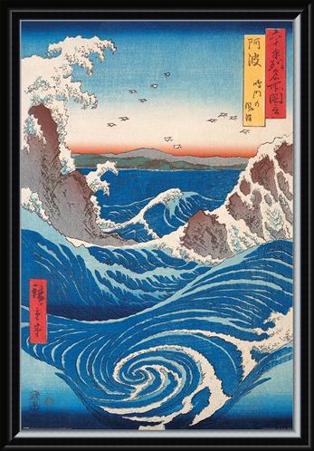 Framed Framed Naruto Whirlpool - Hiroshige