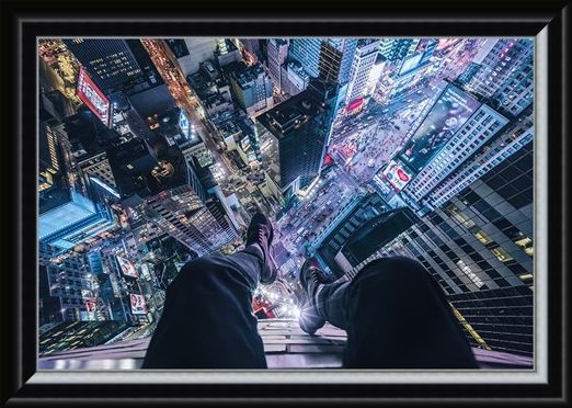 Framed Framed The City That Never Sleeps - On The Edge Of Times Square