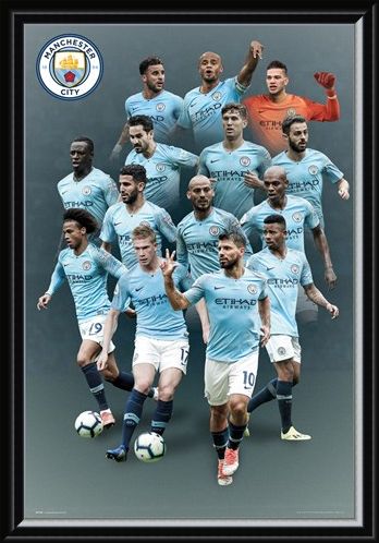 Framed Framed Manchester City Players 18-19 - The Citizens