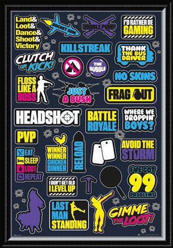 Framed Framed Eat, Sleep, Loot, Repeat - Battle Royale Infographic