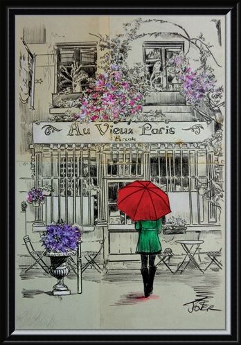 Framed Framed Au Vieux Paris - Loui Jover