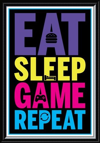 Framed Framed Eat, Sleep, Game, Repeat - Gaming Life