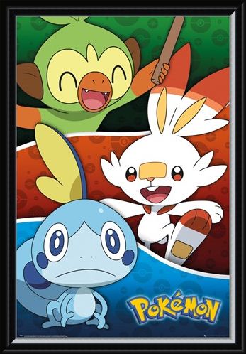 Framed Framed Galar Starters - Pokemon