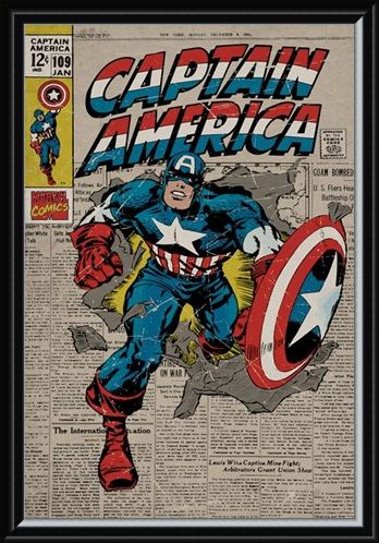 Framed Framed A True Marvel Hero - Captain America