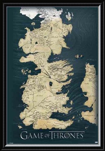 Framed Framed The Seven Kingdoms of Westeros Map - Game of Thrones