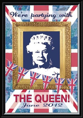 Framed Framed We're Partying with The Queen - Martin Wiscombe