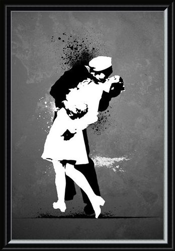 Framed Framed War's End Kiss - Love in Black and White