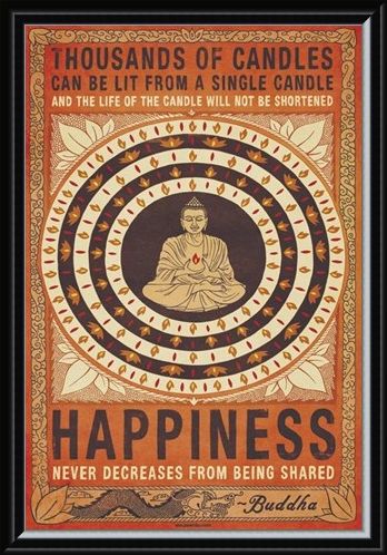 Framed Framed Happiness - Buddhist Values