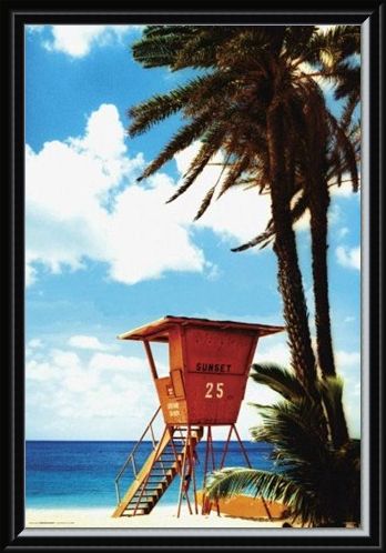 Framed Framed Lifeguard Hut - Paradise