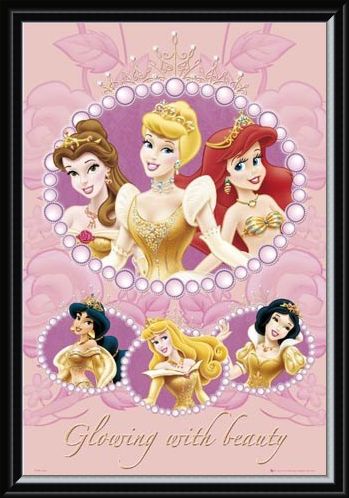 Framed Framed Glowing with Beauty - Walt Disney Princesses