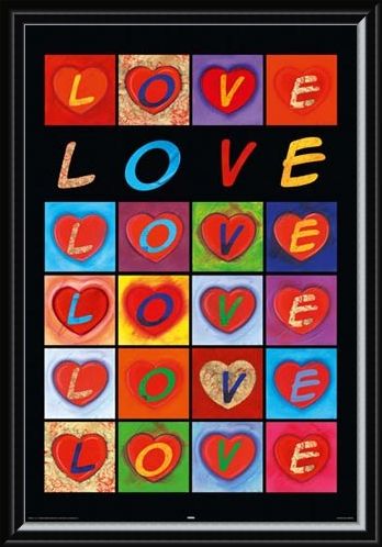 Framed Framed Love Hearts - Love Collage