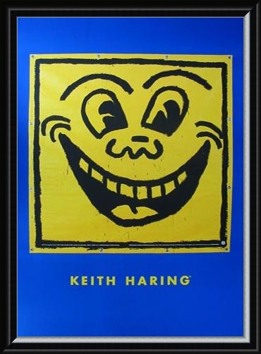 Framed Framed Untitled (Happy Face) - Keith Haring