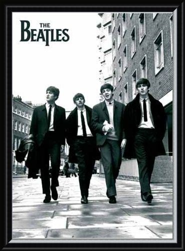 Framed Framed Beatles In London, Black and White Photo - The Beatles