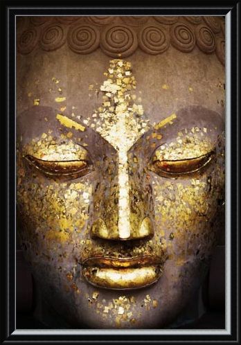 Framed Framed Speckled in Gold - The Face of the Buddha