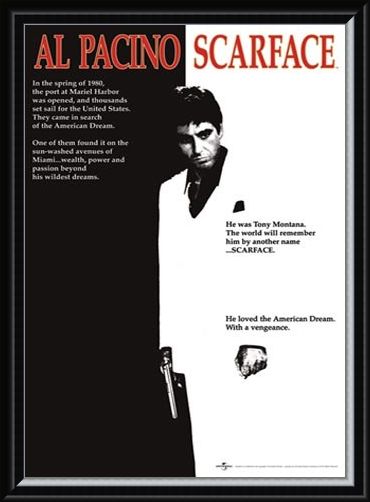 Framed Framed Scarface Movie Score - Al Pacino - Scarface
