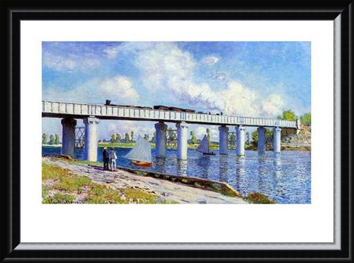Framed Framed The Railway Bridge to Argenteuil - Claude Monet