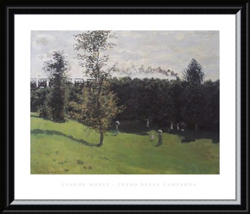 Framed Framed Train in the Countryside - Claude Monet