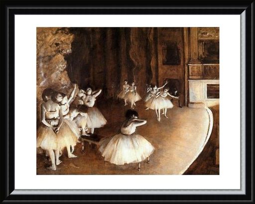 Framed Framed The Rehearsal on Stage - Edgar Degas