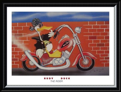 Framed Framed The Rider - Rudy Duck by G Servello
