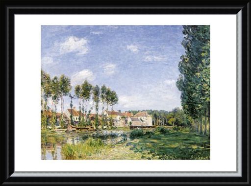 Framed Framed Moret, On the Banks of the Loing - Alfred Sisley